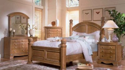 Classic oak bedroom furniture set